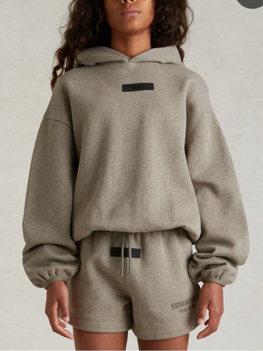 Essentials Kids Olive Hoodie and Shorts Set